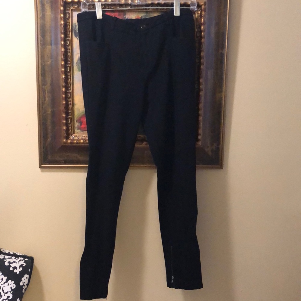 ATM Stretchy High waist straight leg zipper hem, pockets front & back pants